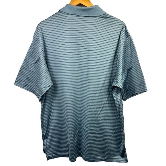 Bobby Jones Players Blue Striped Polo Shirt Size M Medium Short Sleeve - Picture 8 of 12